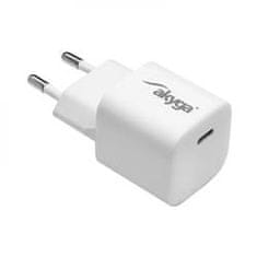 Akyga Univerzalni polnilec USB-C PD 5-12V / max 3A 25W Quick Charge 3.0 GaN, bel