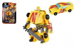 Teddies Transformer avto/robot plastika 14cm rumena na kartici