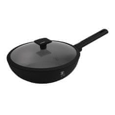 Ponev WOK s titanovo površino in pokrovom 28 cm Matte Black Collection BH-8181