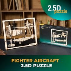 UGEARS 2.5D lesena mehanska sestavljanka Fighter Plane