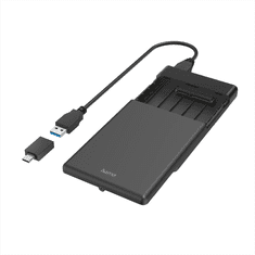 Hama zunanji 2,5-palčni priključek za SSD/HDD, USB-A + USB-C, SATA, USB 3.2 Gen 1