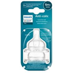 Philips AVENT Anti-colic dudo za hitro tekočo stekleničko 6m+, 2 kosa