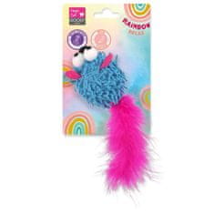 Igrača Magic Cat Rainbow Relax miška s perjem in šantom mačka modra 6cm