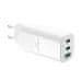 CubeNest S3D0 GaN Adapter 65W white - (2× USB-C do 65 W, 1× USB-A do 60 W), prenapetostna in prenapetostna zaščita