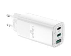 CubeNest S3D0 GaN Adapter 65W white - (2× USB-C do 65 W, 1× USB-A do 60 W), prenapetostna in prenapetostna zaščita