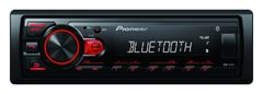 Avtoradio Pioneer MVH-230 z USB in Bluetooth z vgrajenim mikrofonom rdeče barve