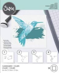 SIZZIX Plastična šablona - slojeviti kolibri 4 kosi