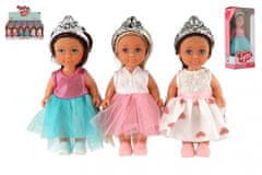 Teddies Princesa lutka plastična 12cm trdno telo 3 vrste