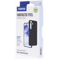 Hama Fantastic Feel, ovitek za Samsung Galaxy A55 5G, mehka površina, črn