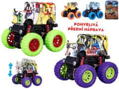 Avtobus Crazy Truck 9 cm na vztrajniku z velikimi kolesi - mešanica barv (zelena, vijolična, oranžna, modra)