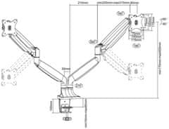 Neomounts Select NM-D750DWHITE / Namizni nosilec za ploske zaslone (10-32"), namizna objemka/grometa / Bela