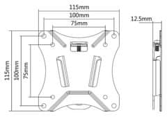 Neomounts Select NM-W25BLACK / Stenski nosilec za ploske zaslone (fiksni) / Črna