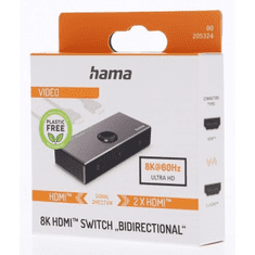 Hama HDMI 8K stikalo 2x1/1x2, dvosmerno