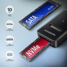 AXAGON ADM2-CM USB-C 10Gb/s - adapter M.2 NVMe in SATA SSD, kabel USB-C 10 cm