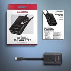 AXAGON ADM2-CM USB-C 10Gb/s - adapter M.2 NVMe in SATA SSD, kabel USB-C 10 cm