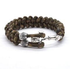 Luksuzna paracord zapestnica Francoski Camo Wolf Cross Silver