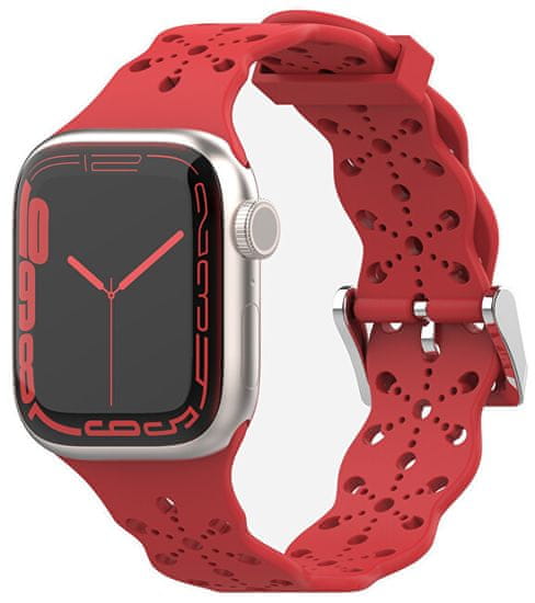 Silikonski trak za Apple Watch 38/40/41 mm - Rdeč