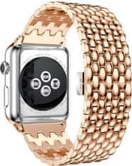 Jeklena napetost z vzorcem zmaja za Apple Watch 42/44/45/49 mm - Rose Gold