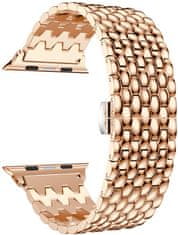 Jeklena napetost z vzorcem zmaja za Apple Watch 42/44/45/49 mm - Rose Gold