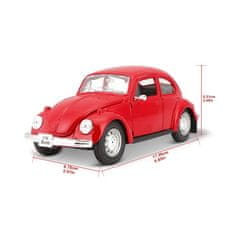 TOBAR Maisto - Volkswagen Beetle, rdeč, 1:24