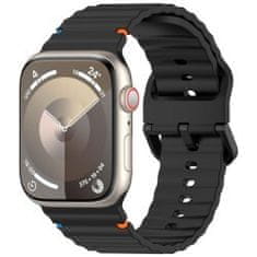 Silikonski trak za Apple Watch 42/44/45/49 mm - črn