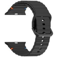 Silikonski trak za Apple Watch 42/44/45/49 mm - črn