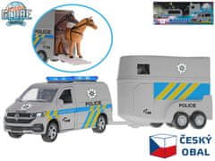 Otroški globus Traffic VW policijski kombi CZ 28 cm kovinski vzvratni mehanizem s prikolico