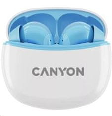 CANYON TWS-5 BT slušalke z mikrofonom, BT V5.3 JL 6983D4, 500mAh+40mAh ohišje do 38 ur, modre