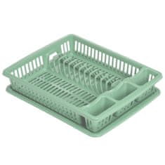 Plastični odcejalnik za posodo 46 x 36,5 x 8 cm zelen KO-024001700green