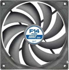 ARCTIC F14 PWM PST CO ventilator za ohišje - 140 mm standardni ventilator PWM za ohišje s tehnologijo dvojnih krogličnih ležajev