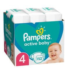 Pampers Aktivne otroške plenice 4 (152 kosov) 9-14 kg