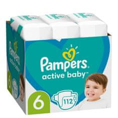 Pampers Aktivne otroške plenice 6 (112 kosov), 13-18 kg