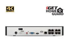 iGET HGNVK88504 - Komplet kamer UltraHD 4K PoE, 8CH NVR + 4x IP kamera 4K, zvok, SMART W/M/Andr/iOS