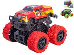 Avto monster truck 10 cm kovinski na vztrajniku - mešanica barv (zelena, rdeča, oranžna, rumena)