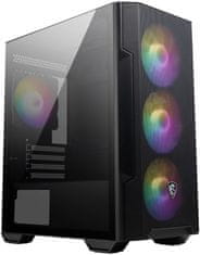 Ohišje MSI MAG FORGE M100R/ brez napajalnika/ levo kaljeno steklo/ 4x 120 mm ventilator A-RGB/ 1x USB3.2/ črno