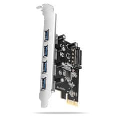 AXAGON PCEU-430RS, krmilnik PCIe, 4x vrata USB 5Gb/s, napajanje SATA, Renesas PD720201, SP