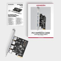 AXAGON PCEU-430RS, krmilnik PCIe, 4x vrata USB 5Gb/s, napajanje SATA, Renesas PD720201, SP