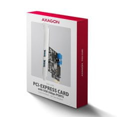 AXAGON PCEU-232RS, krmilnik PCIe, 2+2x vrata USB 5Gb/s, napajanje SATA, Renesas PD720201, SP in LP