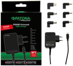 Napajalnik PATONA ntb/ 18,5-20V 65W/ 6 priključkov/ UNI/ USB-C/ Dostava energije