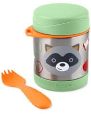 SKIP HOP Živalski vrt Termoska za hrano z žlico/vilicami Raccoon 325 ml, 3r+