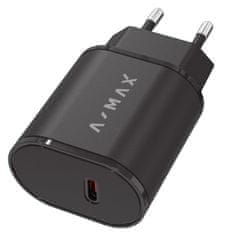 Aligator A-MAX PD 20W USB-C črn omrežni polnilnik