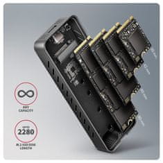 AXAGON EEM2-20G, USB-C 20 Gb/s - M.2 NVMe SSD kovinska oklepljena škatla