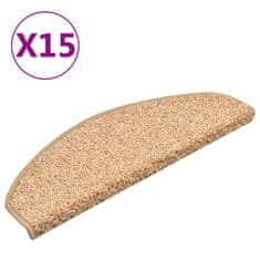 Vidaxl Preproge za stopnice 15 kosov zlate 65x21x4 cm