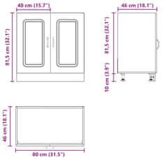 Vidaxl Osnovna omarica za umivalnik Kalmar starinski les 80x46x81,5cm