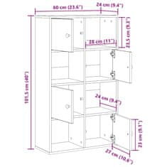 Vidaxl Knjižna omara starinski les 60x24x101,5 cm inženirski les