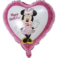 Folija v obliki srca balon Minnie roza 46cm - Cakesicq