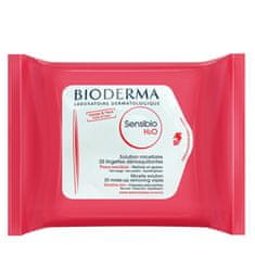 Bioderma Micelarni robčki za občutljivo kožo Sensibio H2O (Make-Up Removing Wipes) 25 kosov