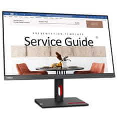 Lenovo ThinkVision S24i-30 monitor, 60,45 cm, Full HD, IPS, črno-rdeč (63DEKAT3EU)