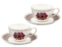 Šapo 280ml porcelan komplet 2 kosov FLOWER ROSE