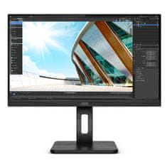 AOC Monitor 60,5 cm (23,8) 24P2Q 1920x1080 75Hz IPS 4ms VGA DVI HDMI DisplayPort 4xUSB3.2 Pivot Zvočniki 3H sRGB107%